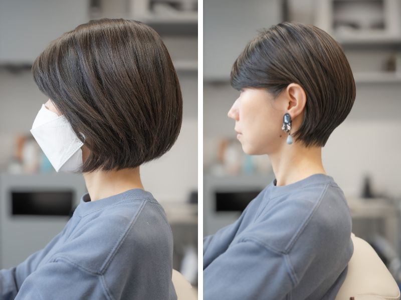 ミニショートにカットしたお客様実例