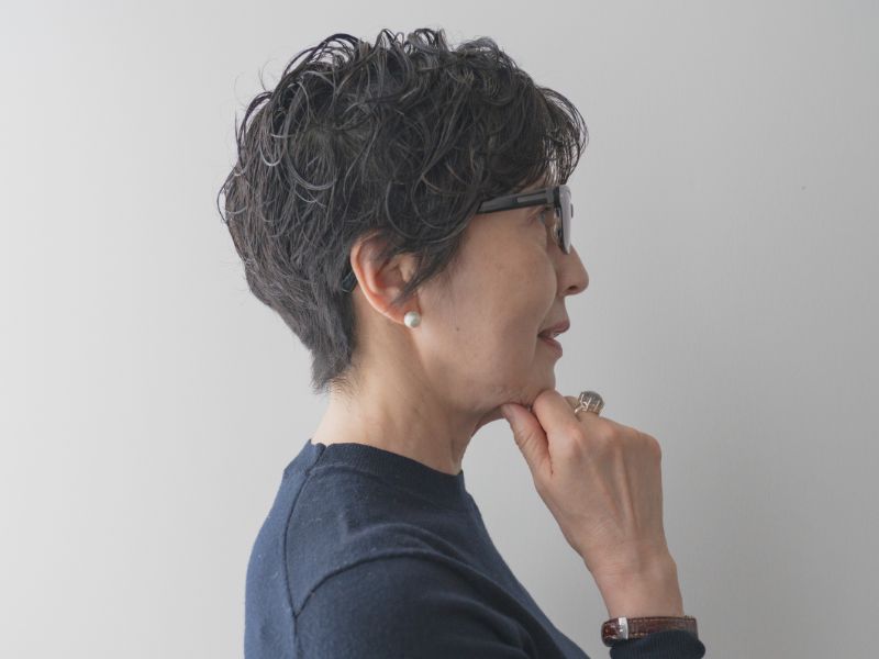 銀座でカットが上手い美容室の50代60代向けパーマショートヘア実例