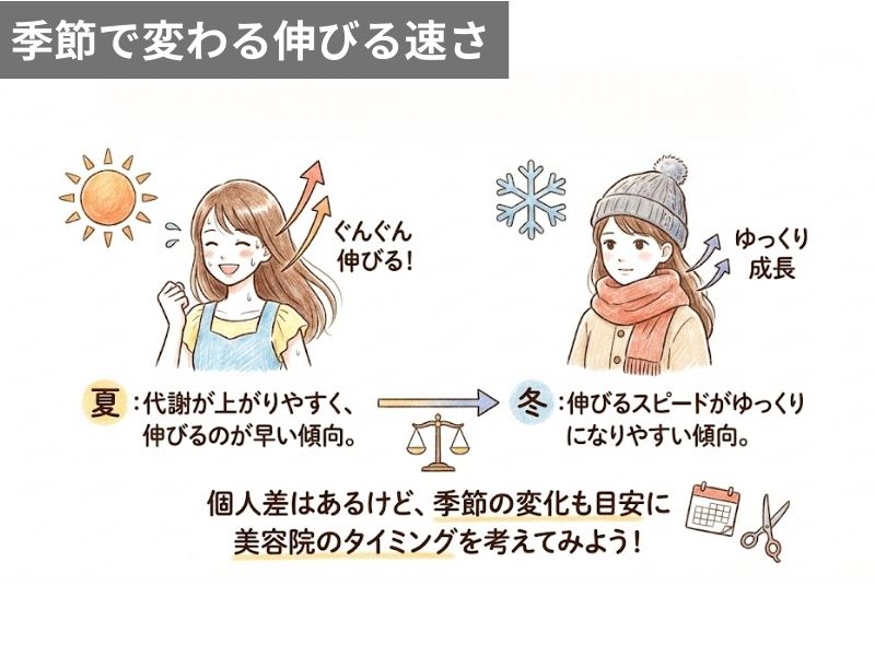 ショートヘア|季節で伸びる速さ変わる