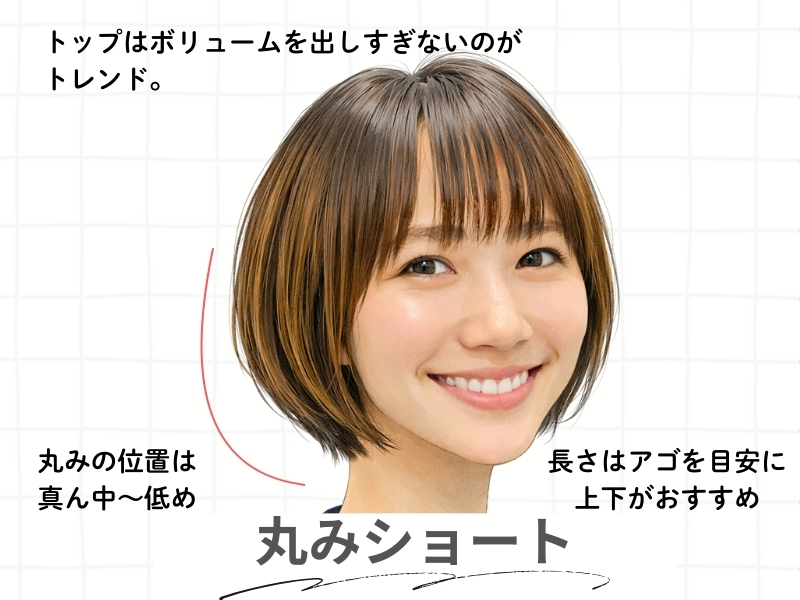 丸みショートの解説図