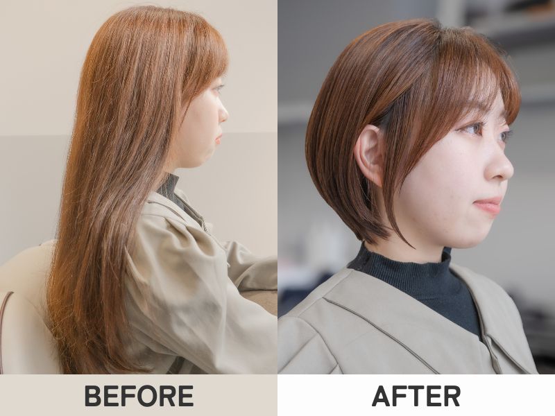 30代｜ロングからショートボブの施術実例｜銀座のショート・ボブ専門美容室